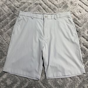 Walter Hagen Golf Shorts Size W38 Gray Check Stretch Preppy New